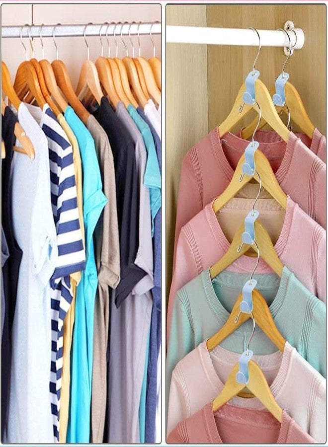 Woffely 20 Pc's Hanger Connector Hooks Space Saving Cascading Hangers Closet Organizers Space Saver Hanger Extenders for Clothes (Pack of 20)(Multicolor) - Image 2
